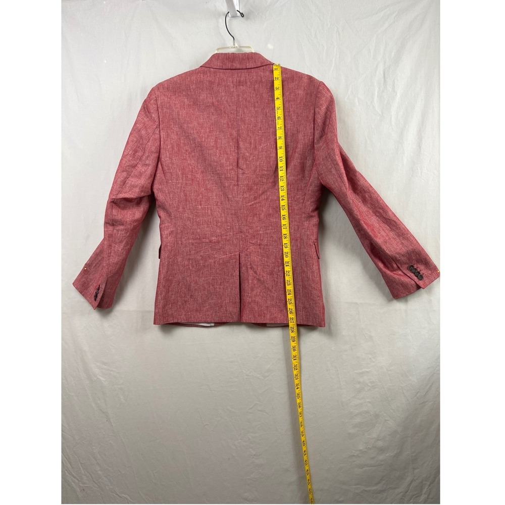Express Blazer Men Slim Fit Red Photographer 36 S Two-Button Sport Coat Linen Bl - Picture 4 of 9